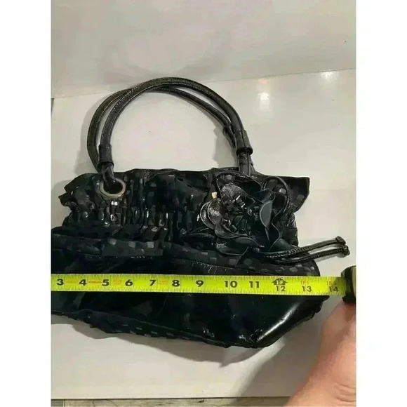 No brand Black Medium sized purse floral and sequin shoulder bag leather handle - Picture 8 of 9